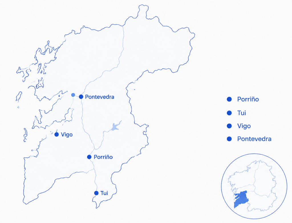 mapa zonas pontevedra